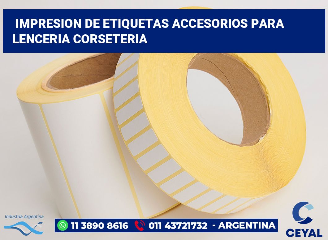 Impresion de etiquetas Accesorios para lenceria corseteria