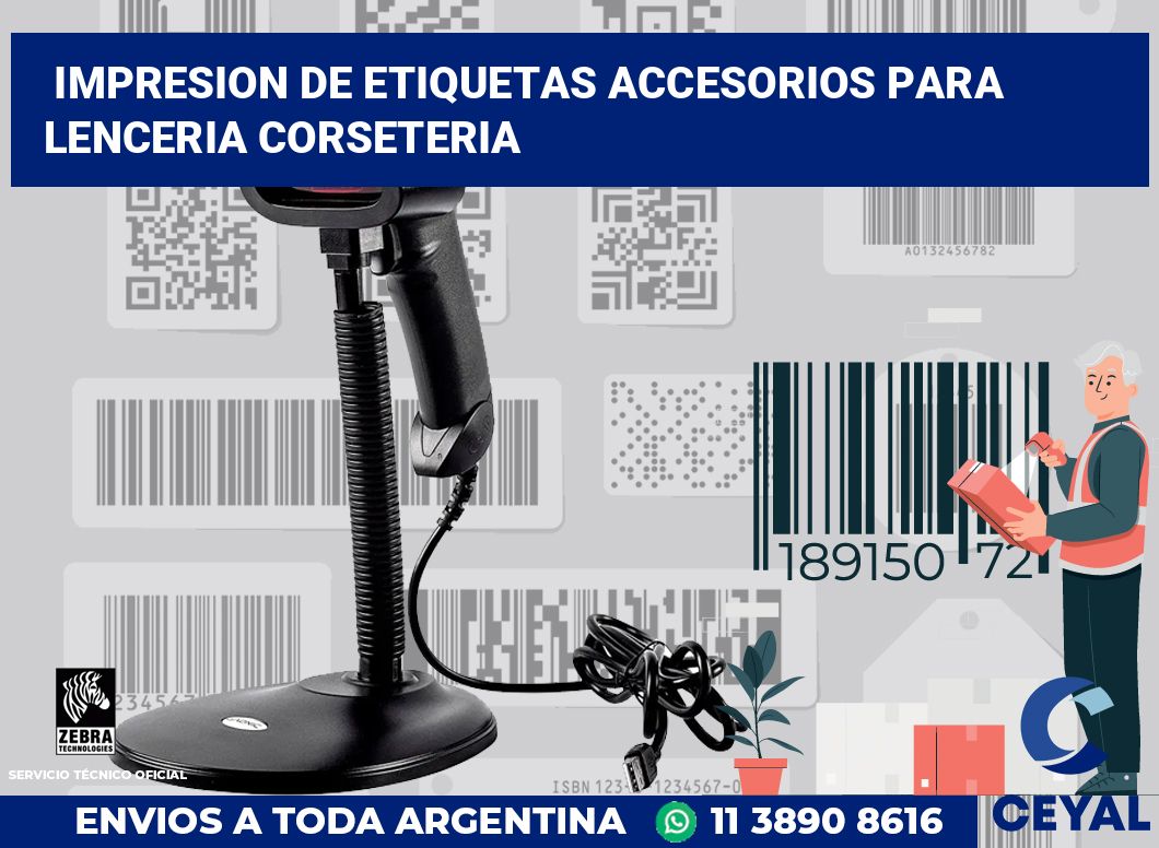 Impresion de etiquetas Accesorios para lenceria corseteria