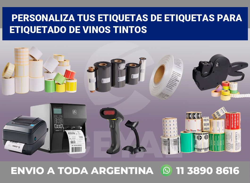 Personaliza tus Etiquetas de Etiquetas para Etiquetado de Vinos Tintos