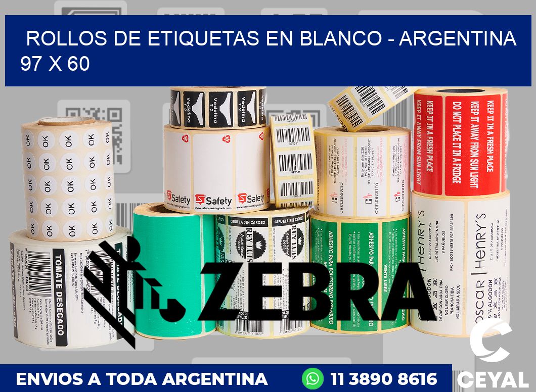 Rollos de etiquetas en blanco - Argentina 97 x 60