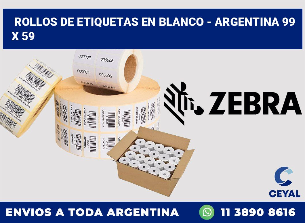 Rollos de etiquetas en blanco - Argentina 99 x 59