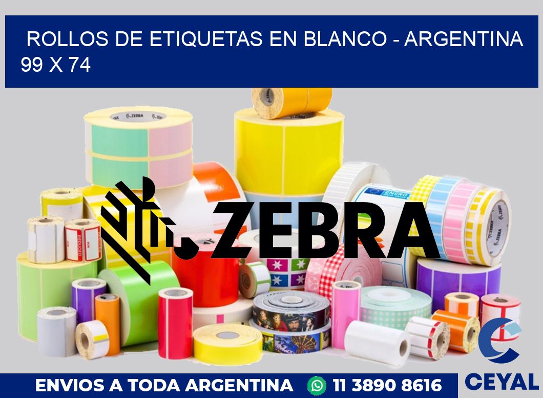Rollos de etiquetas en blanco - Argentina 99 x 74