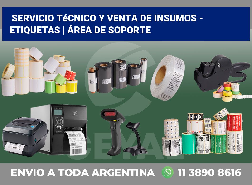 Servicio técnico y venta de insumos – Etiquetas | Área de soporte