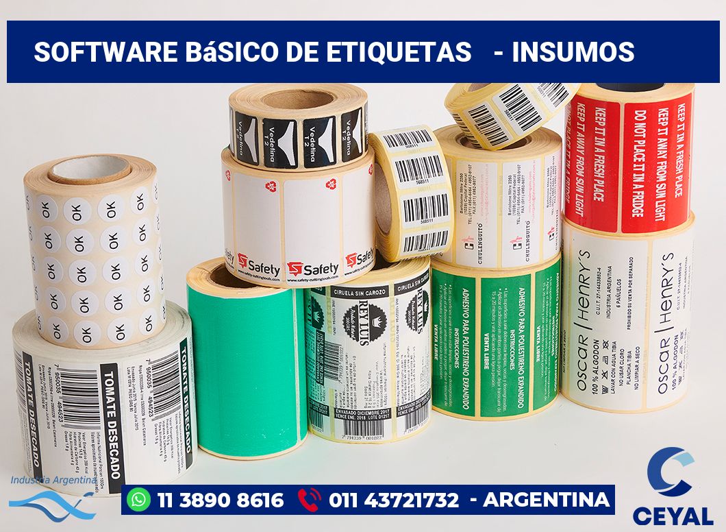 Software básico de etiquetas   - Insumos
