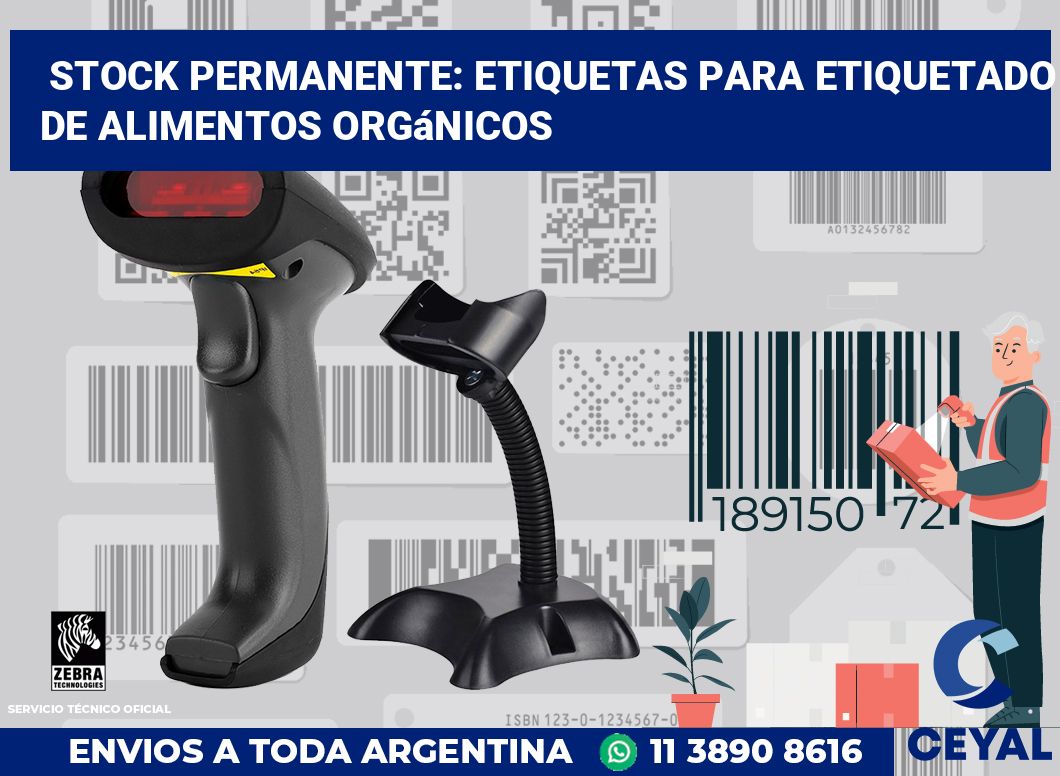 Stock Permanente: Etiquetas para Etiquetado de Alimentos Orgánicos