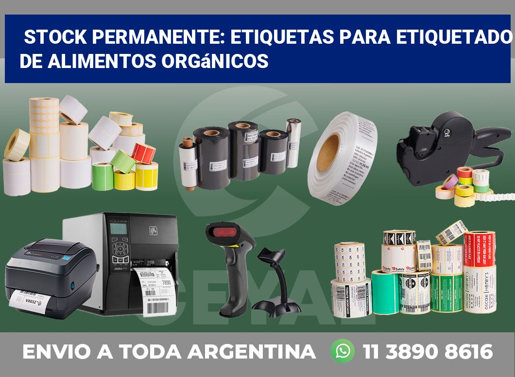 Stock Permanente: Etiquetas para Etiquetado de Alimentos Orgánicos