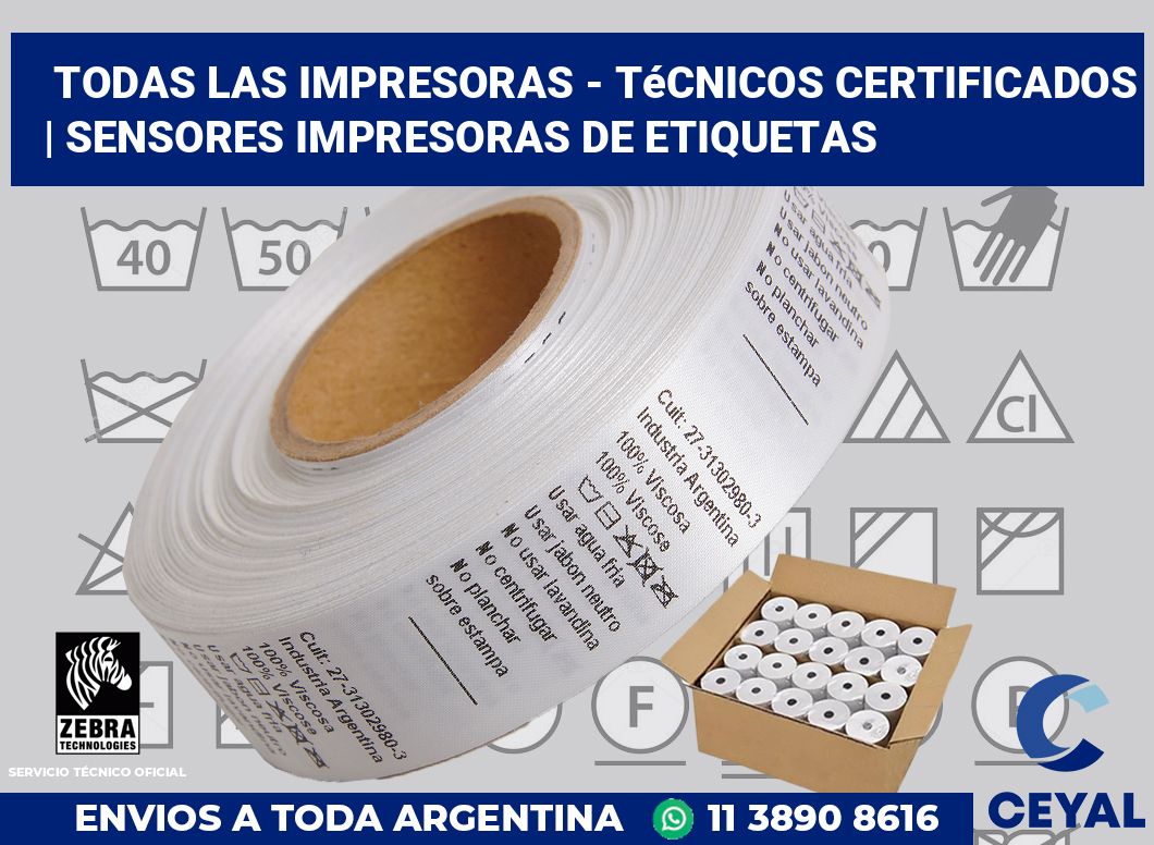 Todas las impresoras - Técnicos certificados | Sensores impresoras de etiquetas