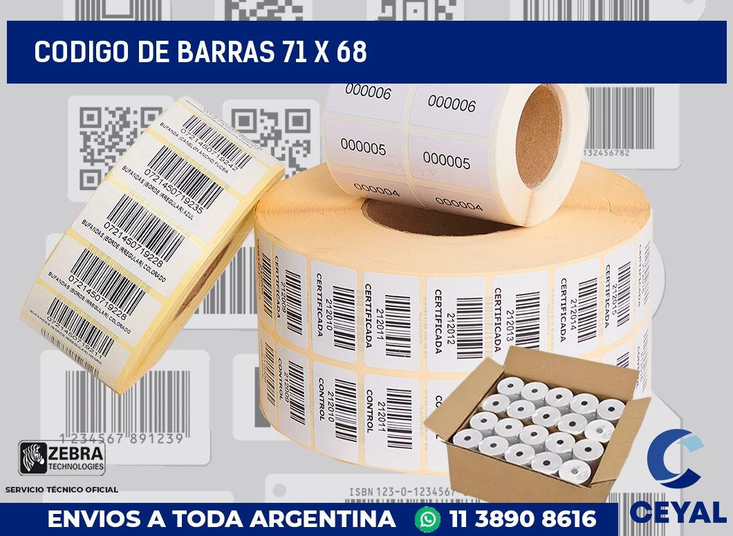 codigo de barras 71 x 68