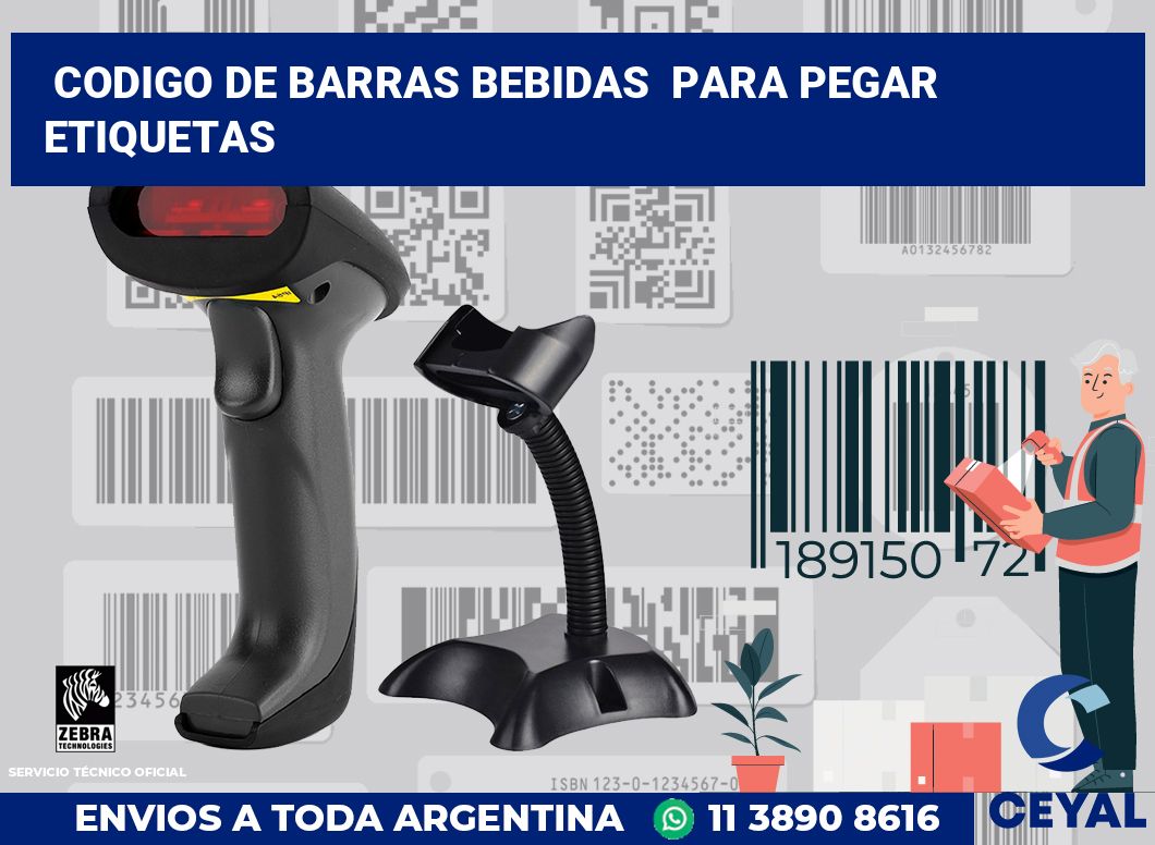 codigo de barras bebidas  para pegar etiquetas