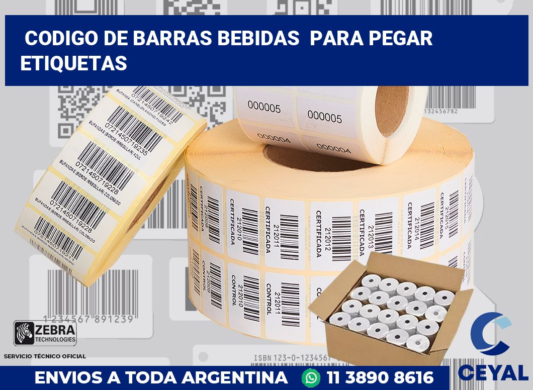 codigo de barras bebidas  para pegar etiquetas