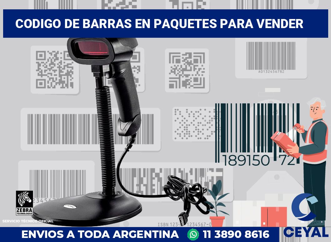 codigo de barras en paquetes para vender