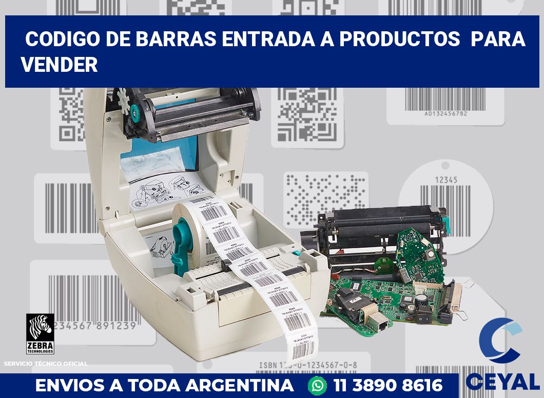 codigo de barras entrada a productos  para vender
