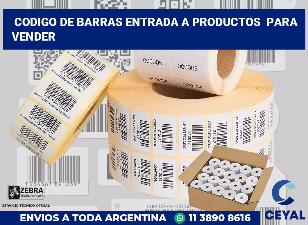 codigo de barras entrada a productos  para vender