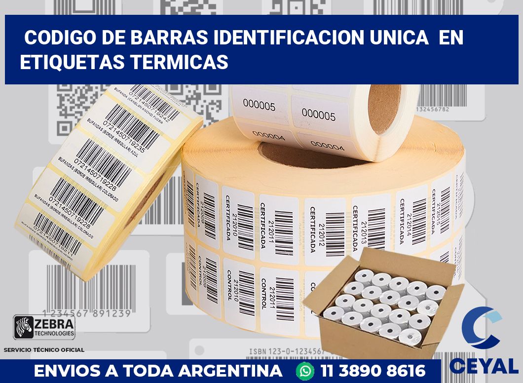 codigo de barras identificacion unica  en etiquetas termicas