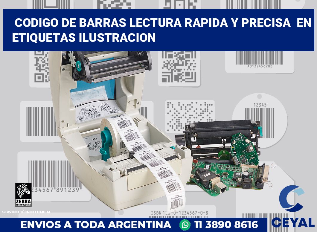 codigo de barras lectura rapida y precisa  en etiquetas ilustracion