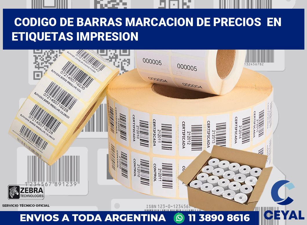 codigo de barras marcacion de precios  en etiquetas impresion