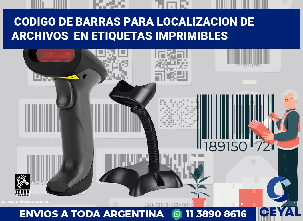 codigo de barras para localizacion de archivos  en etiquetas imprimibles