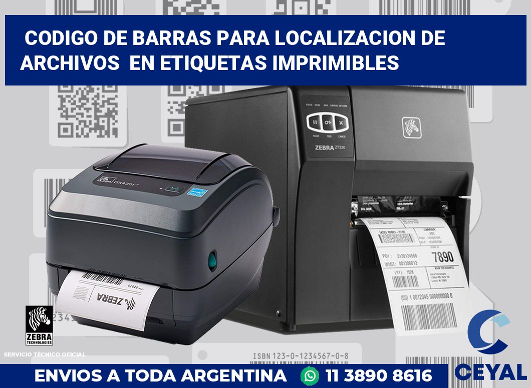 codigo de barras para localizacion de archivos  en etiquetas imprimibles