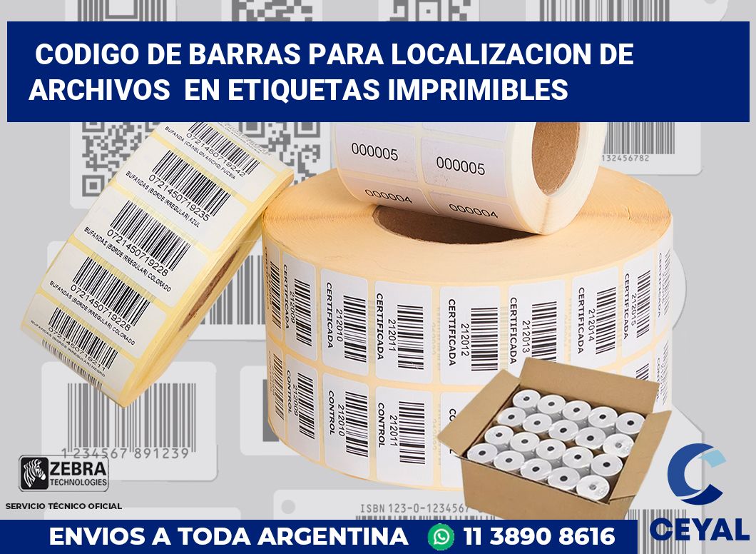 codigo de barras para localizacion de archivos  en etiquetas imprimibles