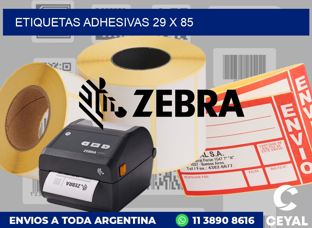 etiquetas adhesivas 29 x 85