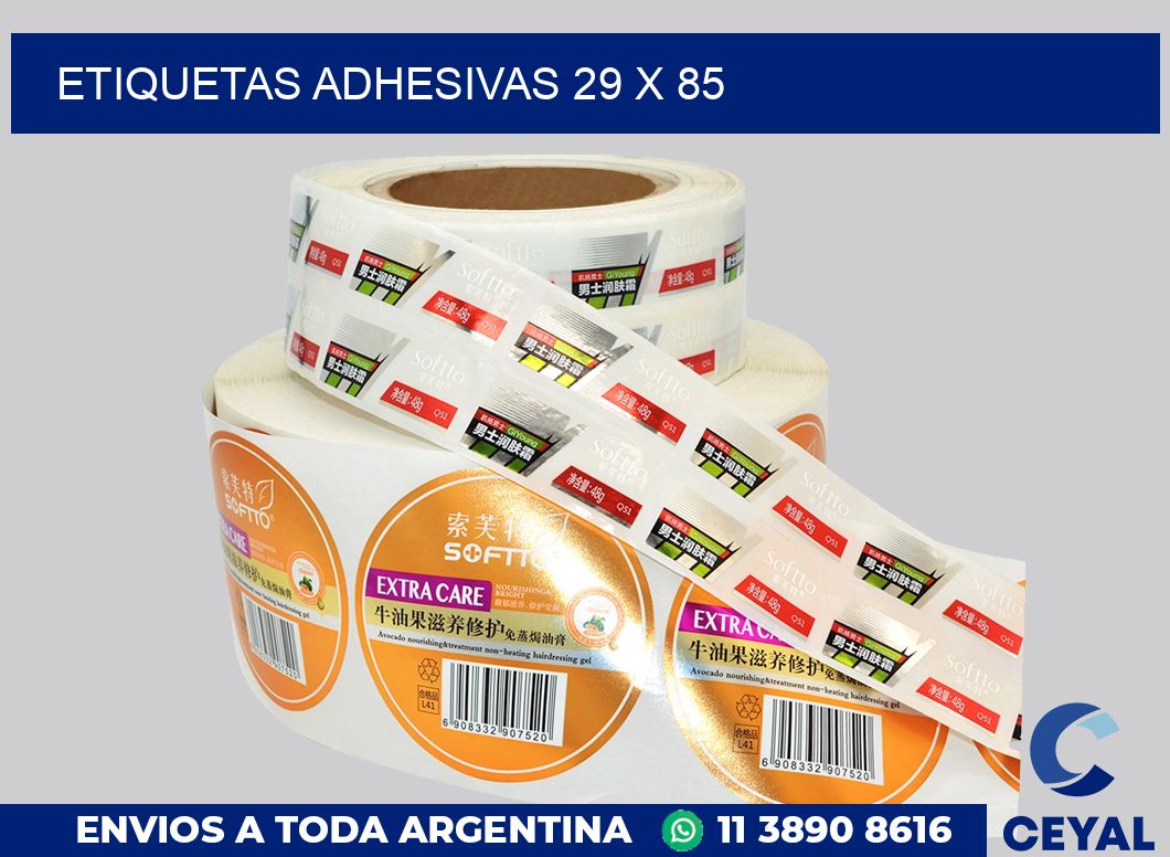 etiquetas adhesivas 29 x 85