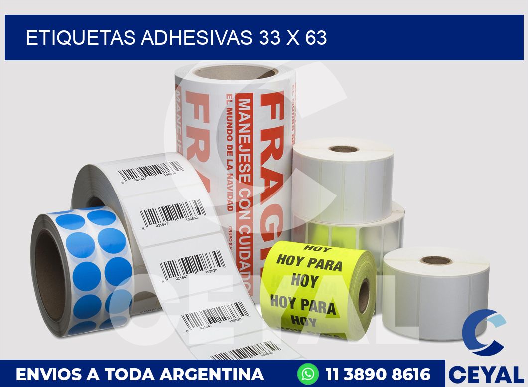 etiquetas adhesivas 33 x 63