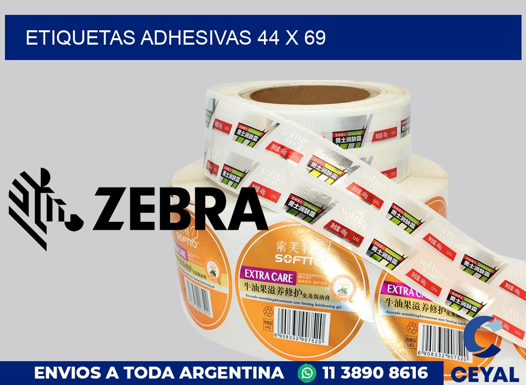etiquetas adhesivas 44 x 69
