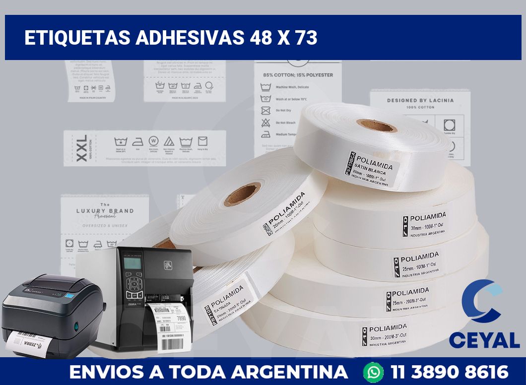 etiquetas adhesivas 48 x 73