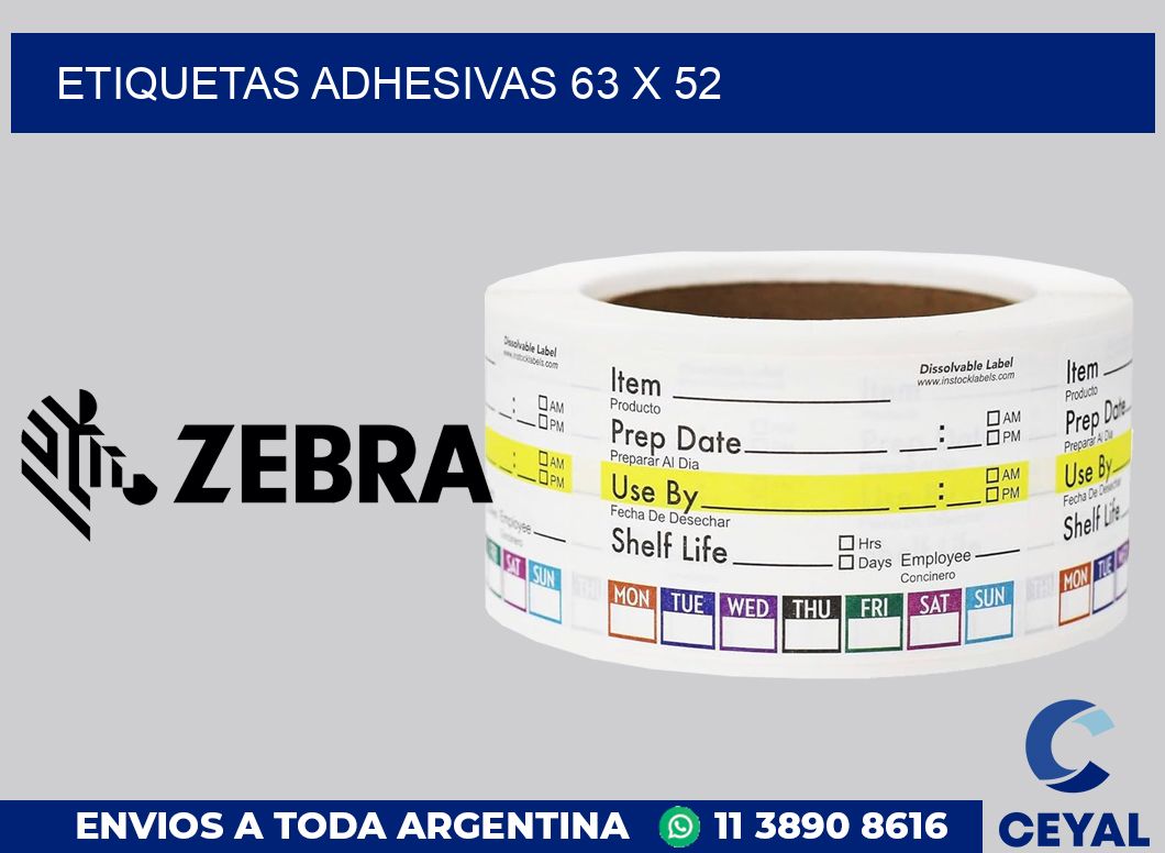 etiquetas adhesivas 63 x 52