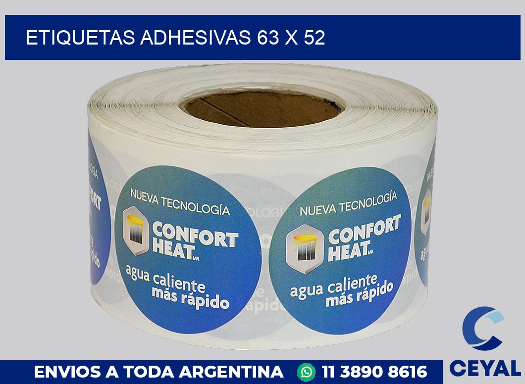 etiquetas adhesivas 63 x 52