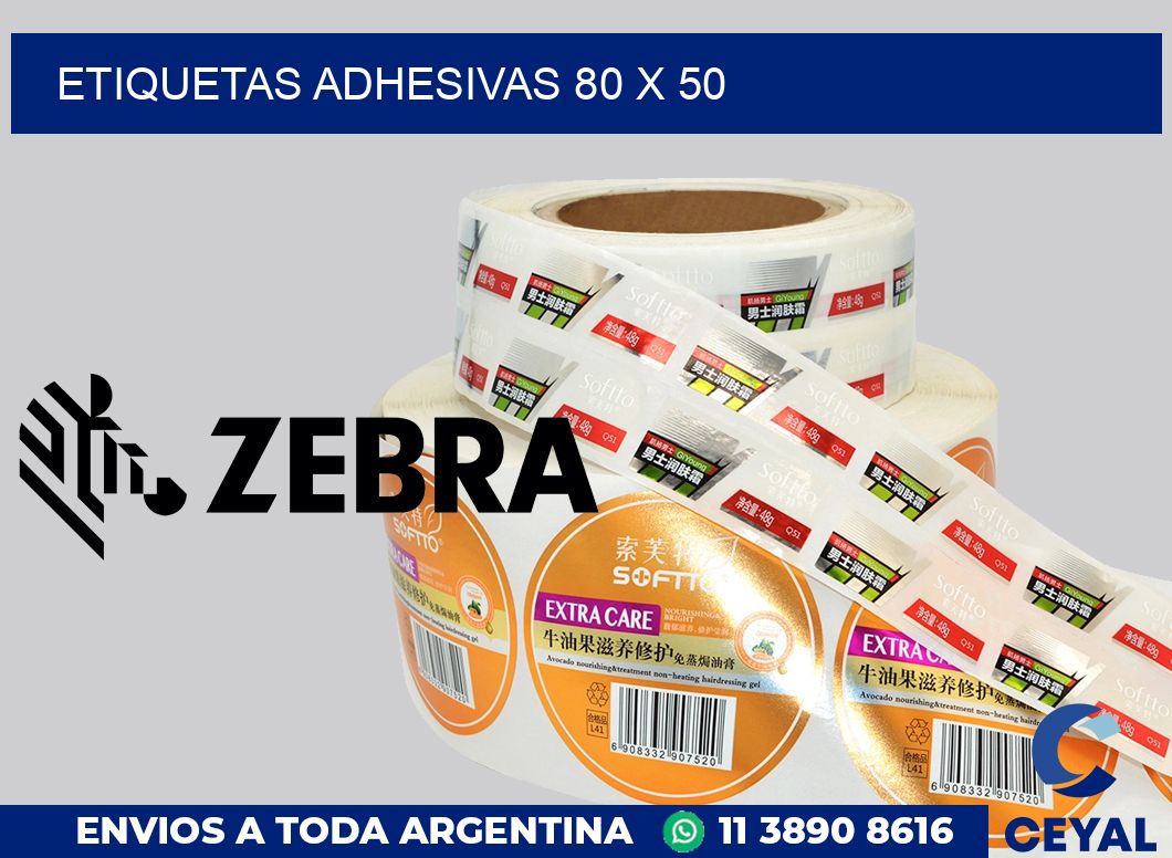 etiquetas adhesivas 80 x 50