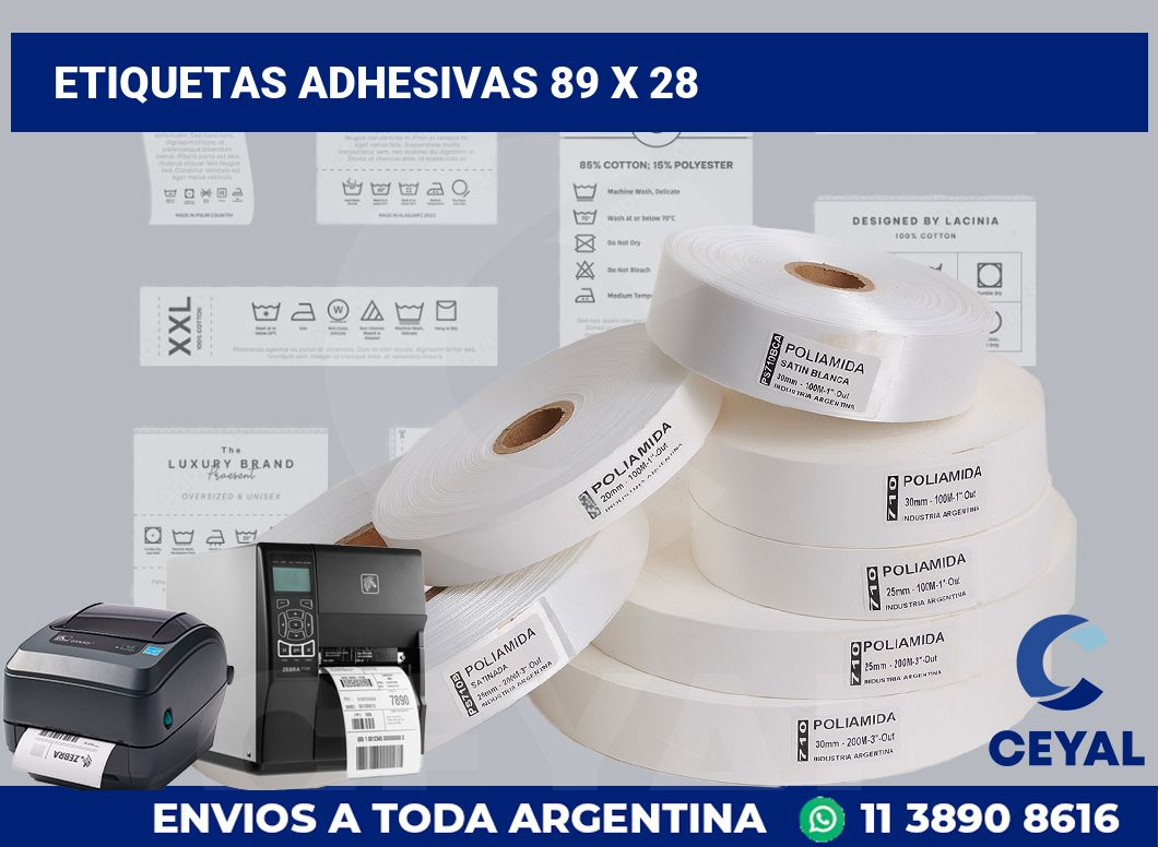 etiquetas adhesivas 89 x 28