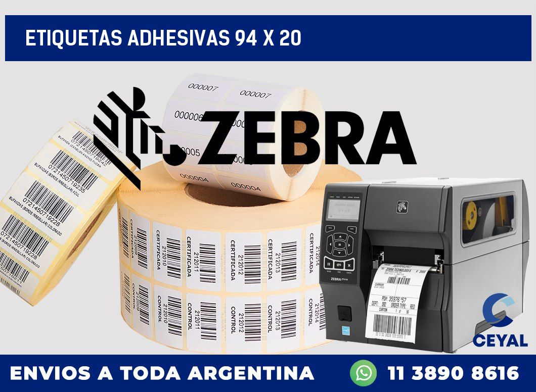 etiquetas adhesivas 94 x 20
