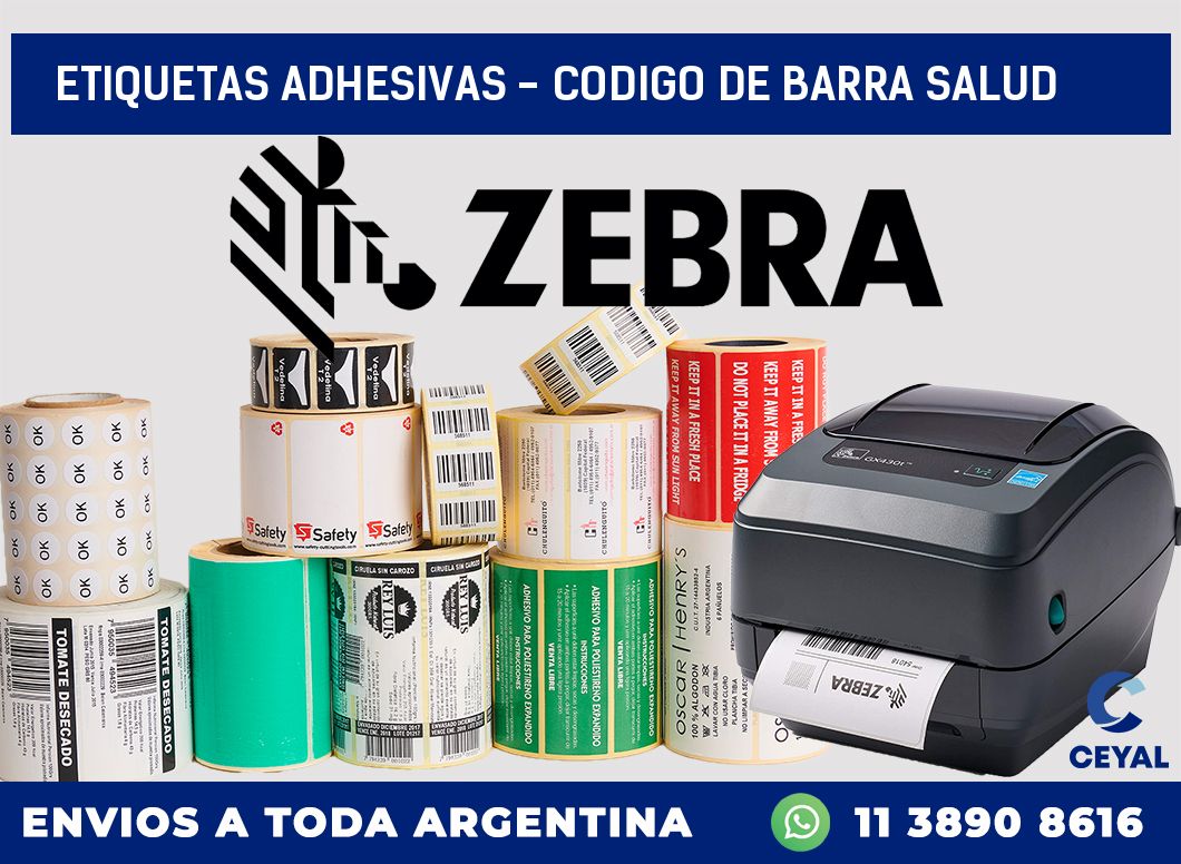 etiquetas adhesivas - codigo de barra salud