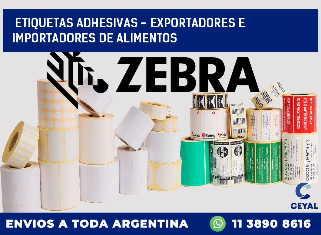 etiquetas adhesivas – exportadores e importadores de alimentos