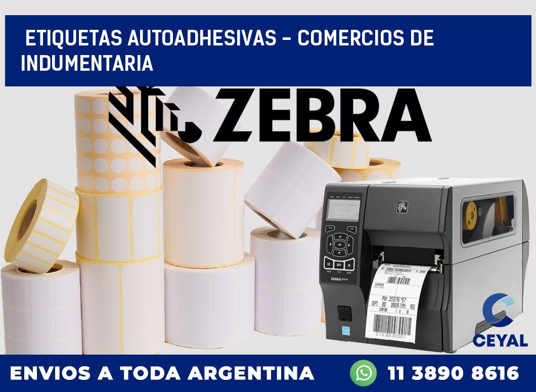 etiquetas autoadhesivas – Comercios de indumentaria