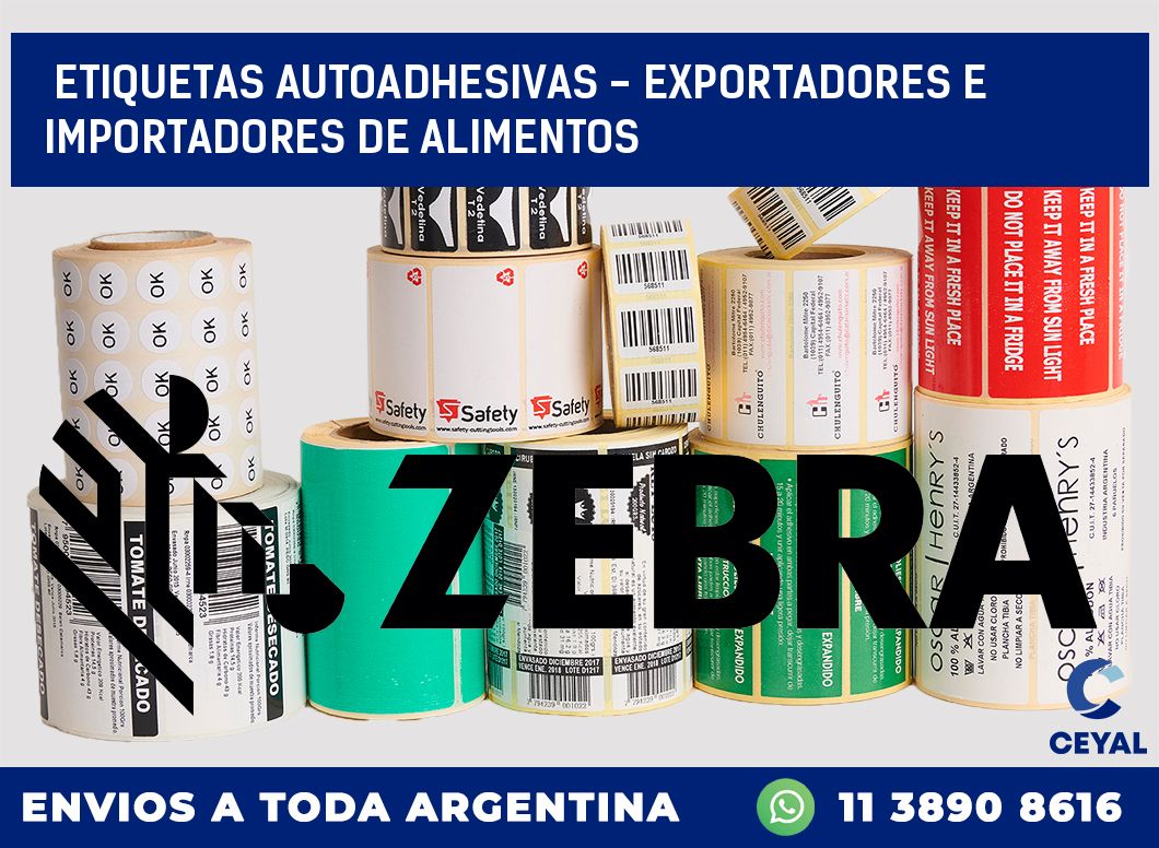 etiquetas autoadhesivas – exportadores e importadores de alimentos