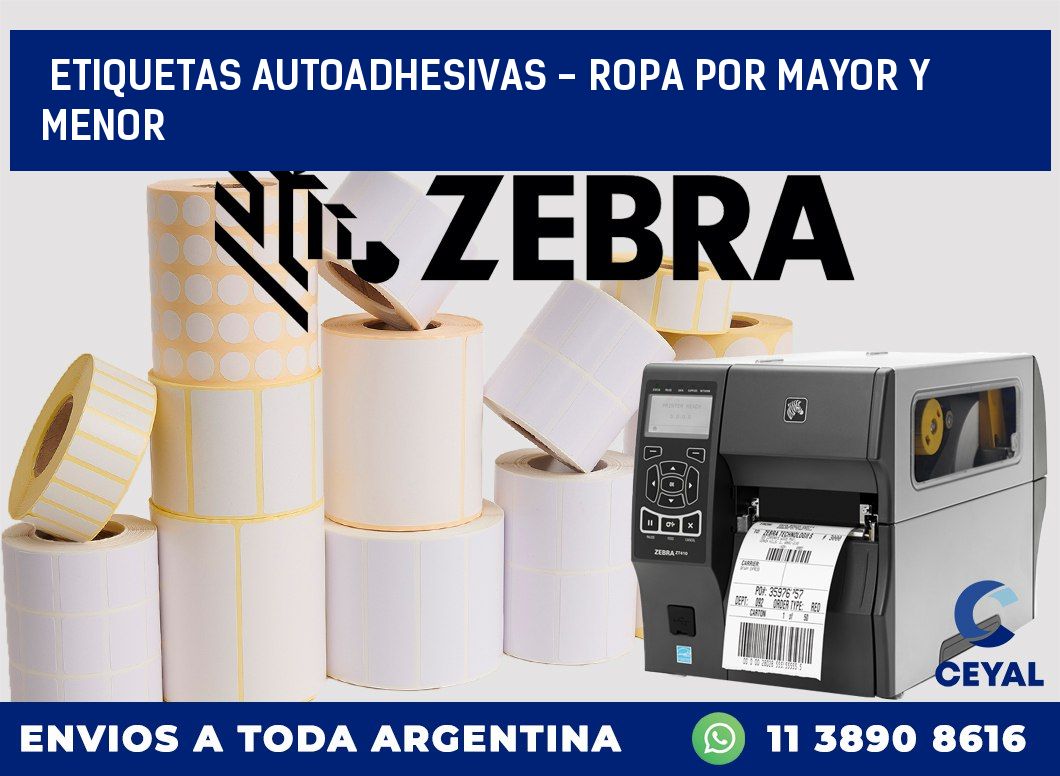 etiquetas autoadhesivas - ropa por mayor y menor