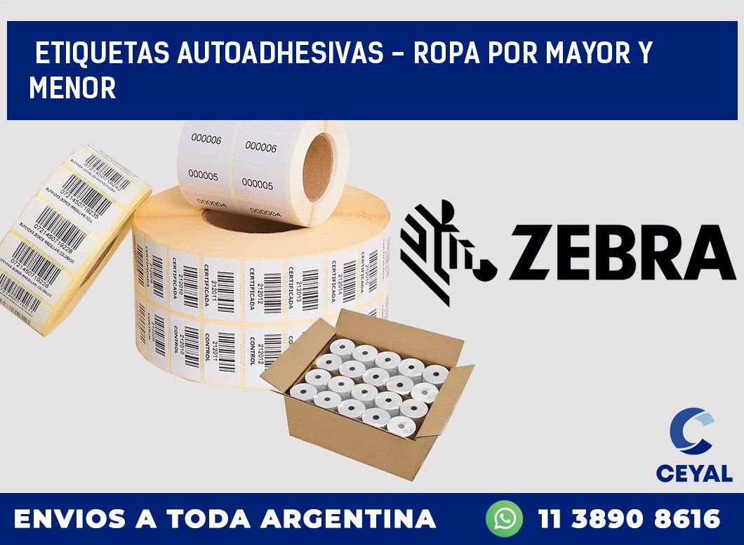 etiquetas autoadhesivas – ropa por mayor y menor