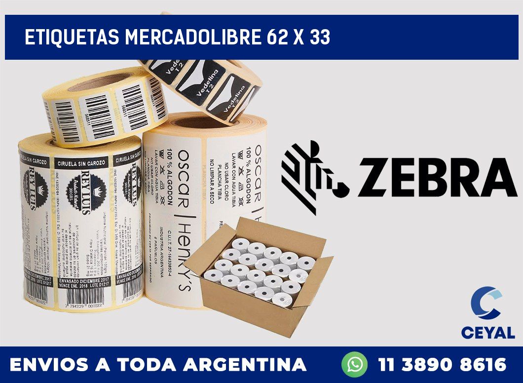 etiquetas mercadolibre 62 x 33