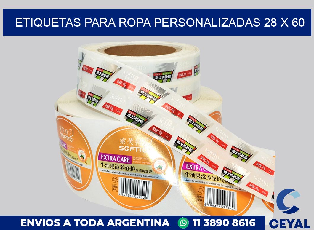 etiquetas para ropa personalizadas 28 x 60