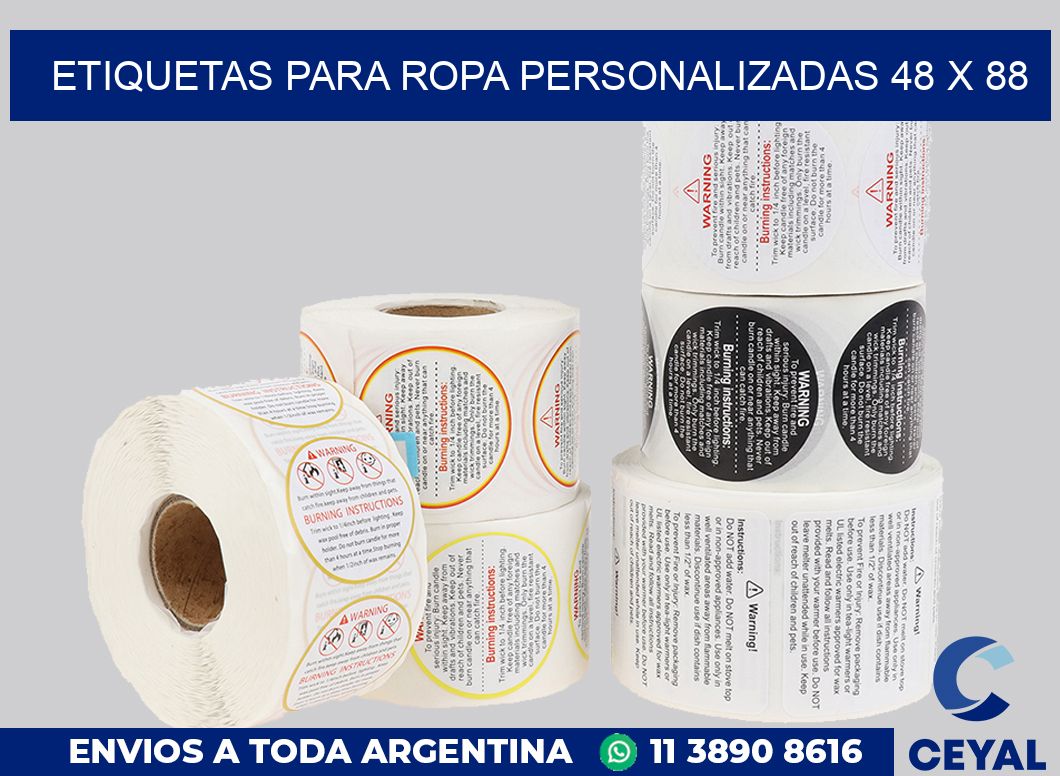 etiquetas para ropa personalizadas 48 x 88