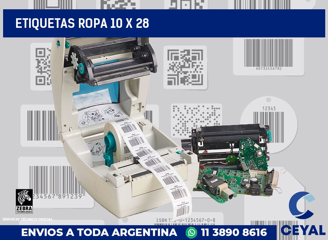 etiquetas ropa 10 x 28