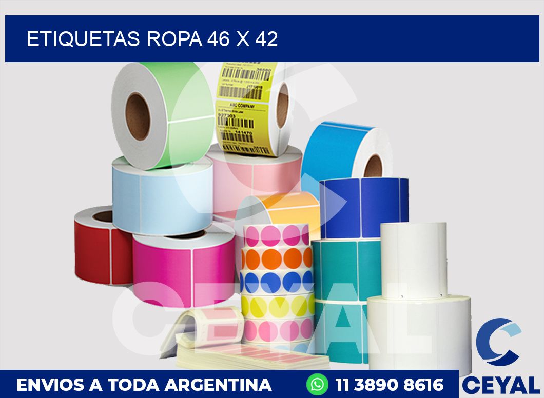 etiquetas ropa 46 x 42