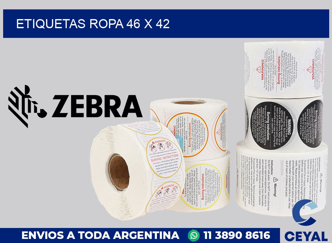 etiquetas ropa 46 x 42