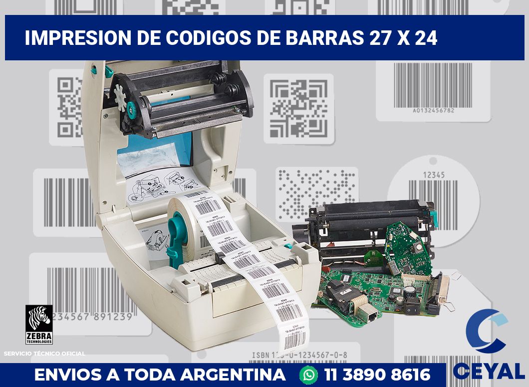 impresion de codigos de barras 27 x 24