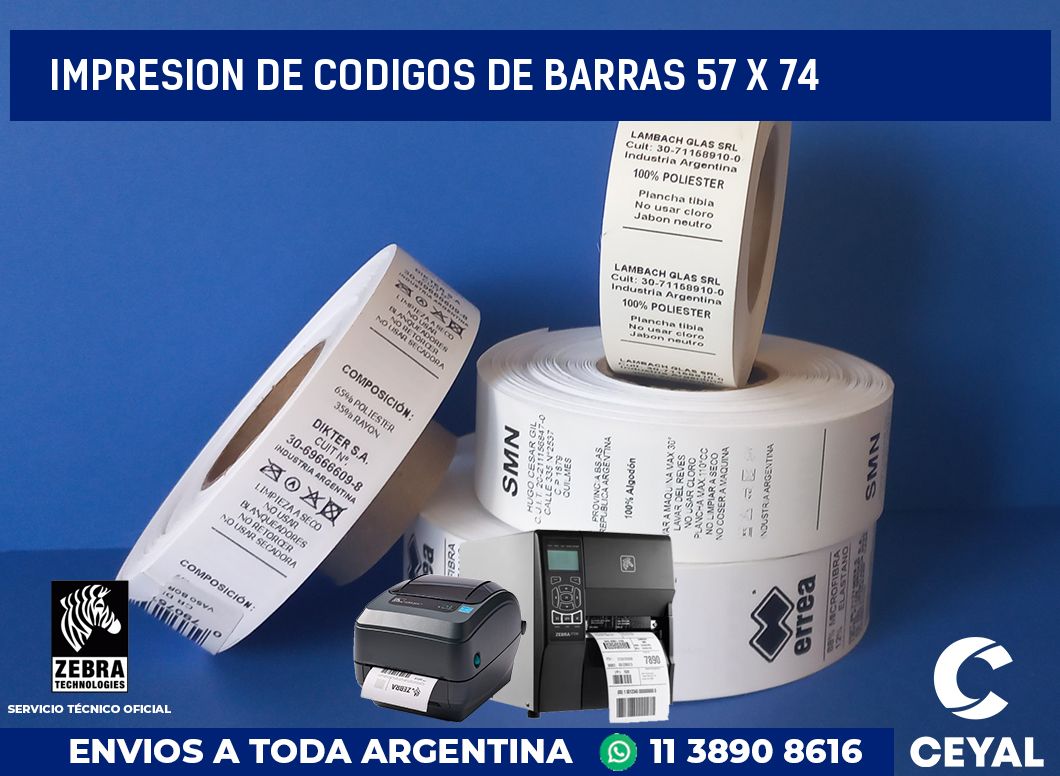 impresion de codigos de barras 57 x 74