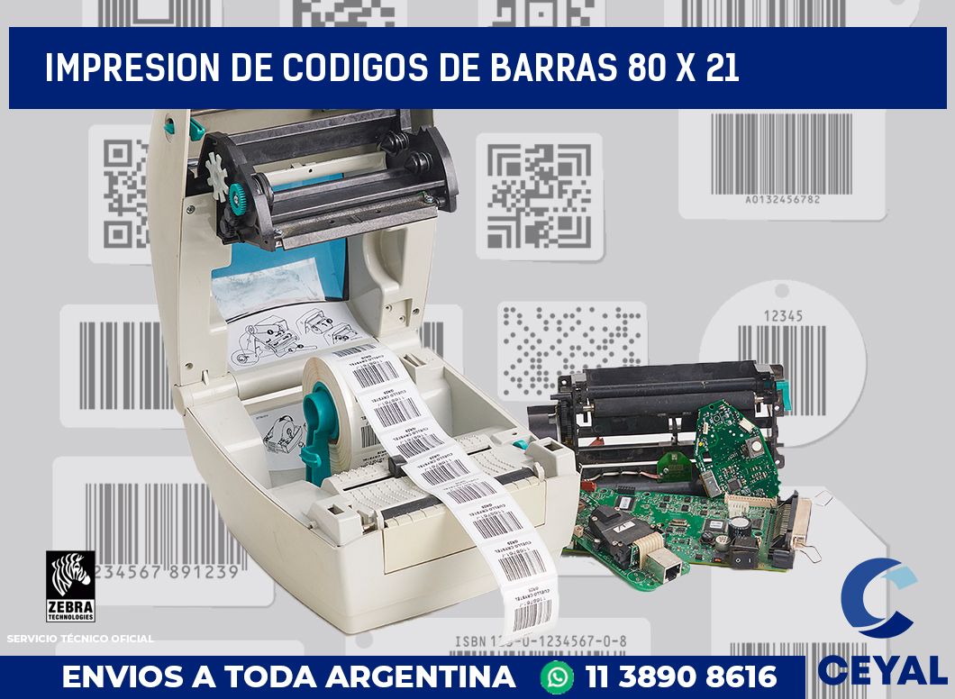 impresion de codigos de barras 80 x 21