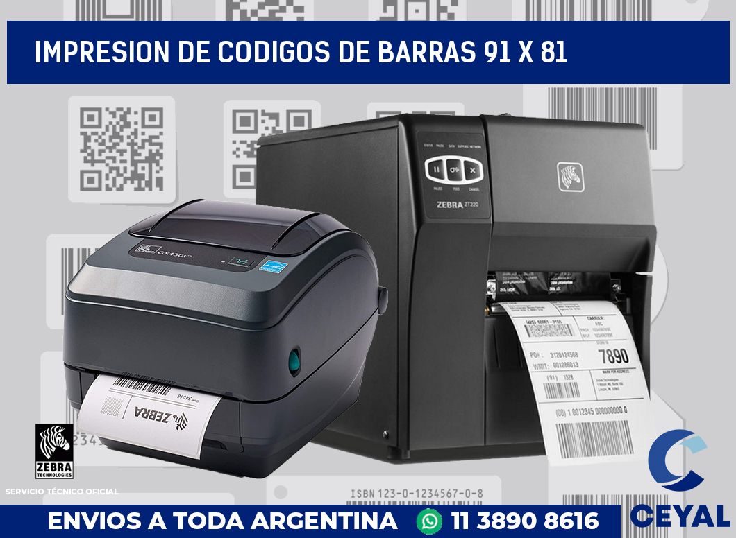 impresion de codigos de barras 91 x 81