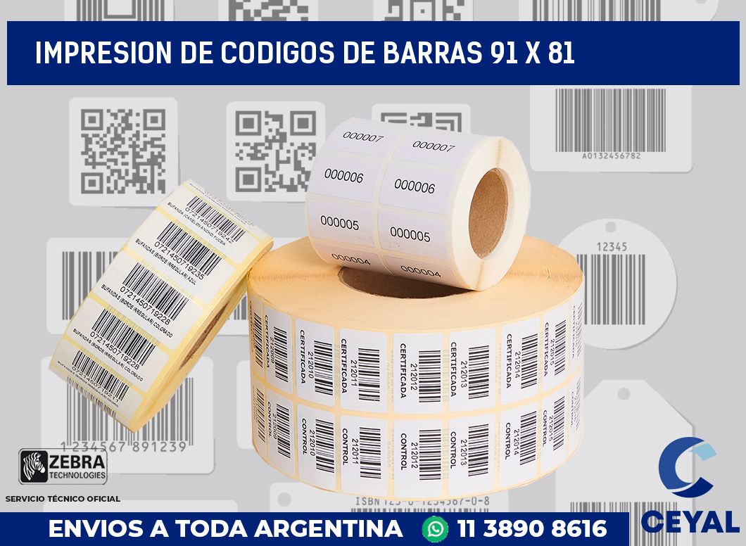 impresion de codigos de barras 91 x 81